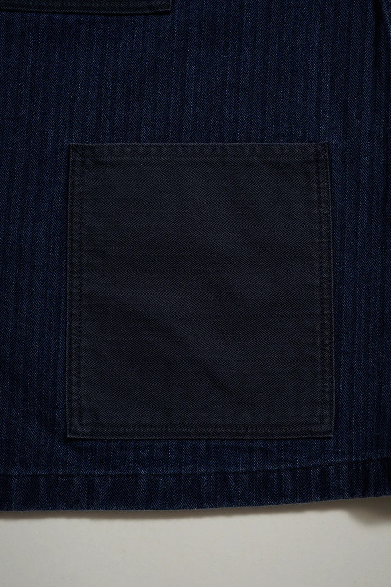 ◯ Nigel Cabourn - USMC CHORE JACKET HERRINGBONE - INDIGO