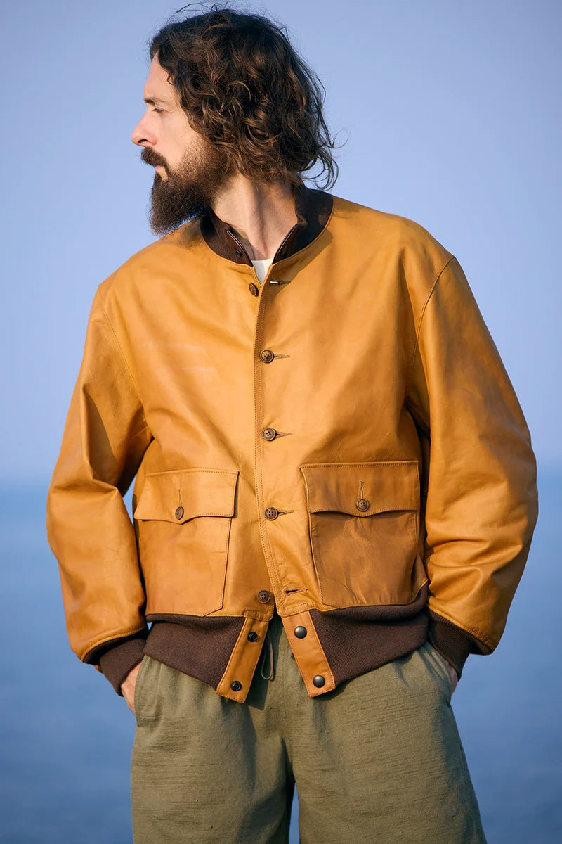 ◯ Nigel Cabourn - A-1 FLIGHT JK HORSE NUBUCK - CAMEL