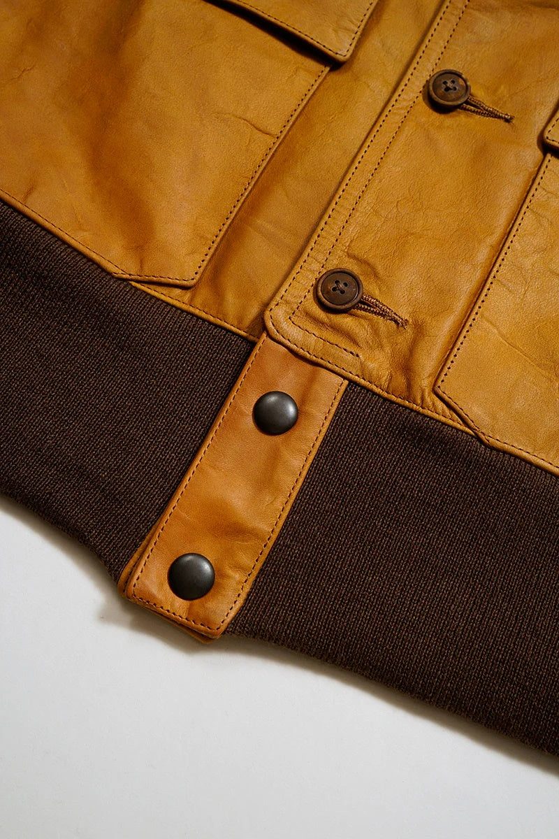 ◯ Nigel Cabourn - A-1 FLIGHT JK HORSE NUBUCK - CAMEL