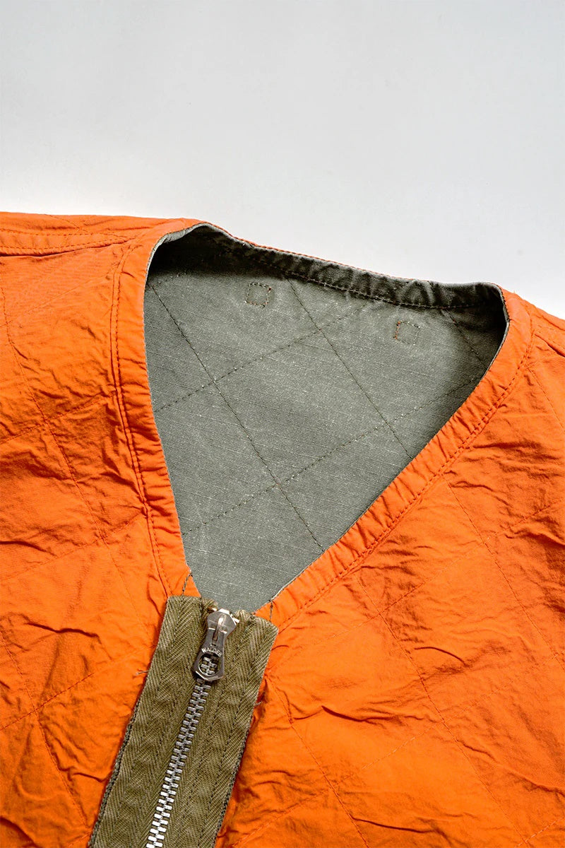 ◯ Nigel Cabourn - QUILTING DECK VEST RIPSTOP REV - GREEN
