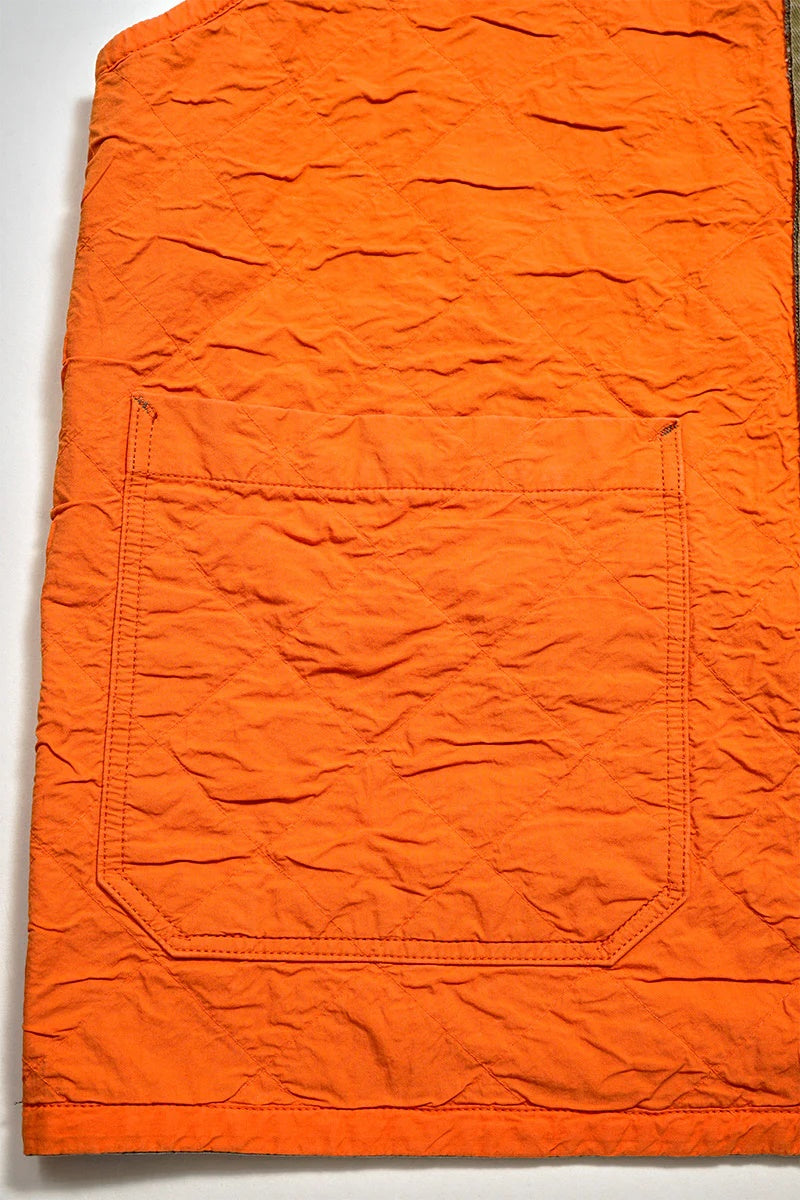 ◯ Nigel Cabourn - QUILTING DECK VEST RIPSTOP REV - GREEN