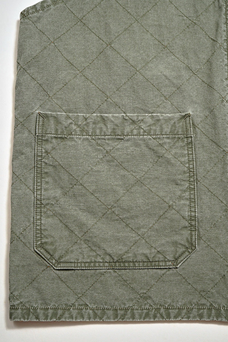 ◯ Nigel Cabourn - QUILTING DECK VEST RIPSTOP REV - GREEN