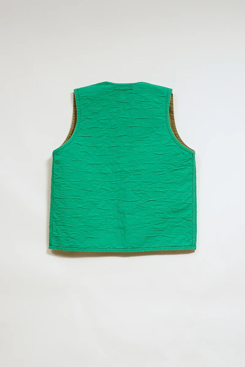 ◯ Nigel Cabourn - QUILTING DECK VEST RIPSTOP REV - KHAKI