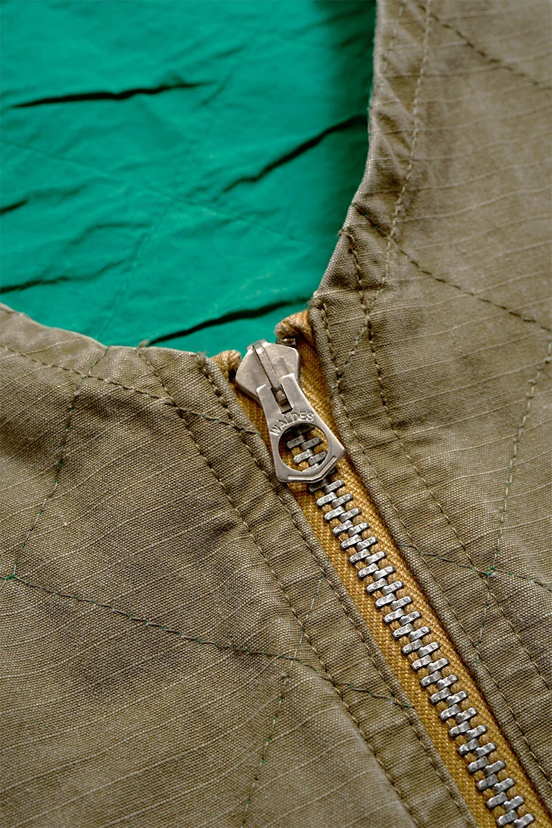 ◯ Nigel Cabourn - QUILTING DECK VEST RIPSTOP REV - KHAKI