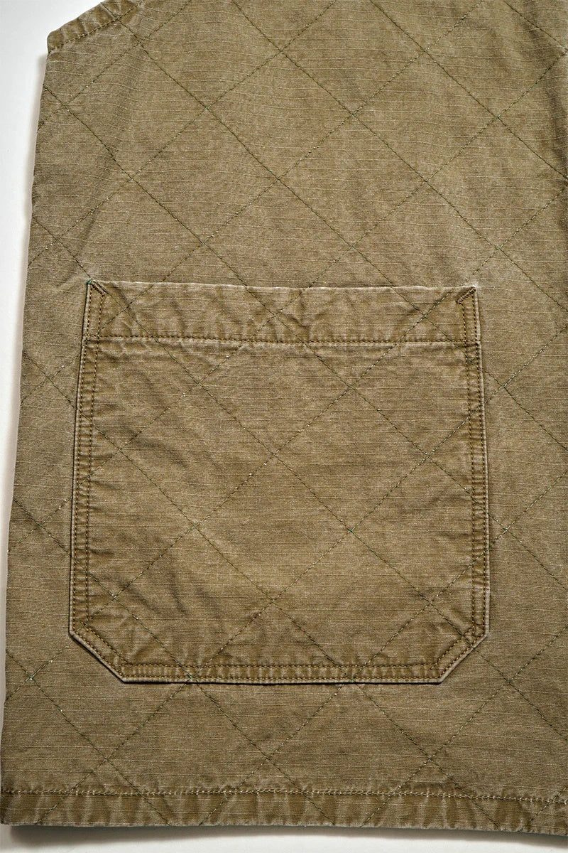 ◯ Nigel Cabourn - QUILTING DECK VEST RIPSTOP REV - KHAKI