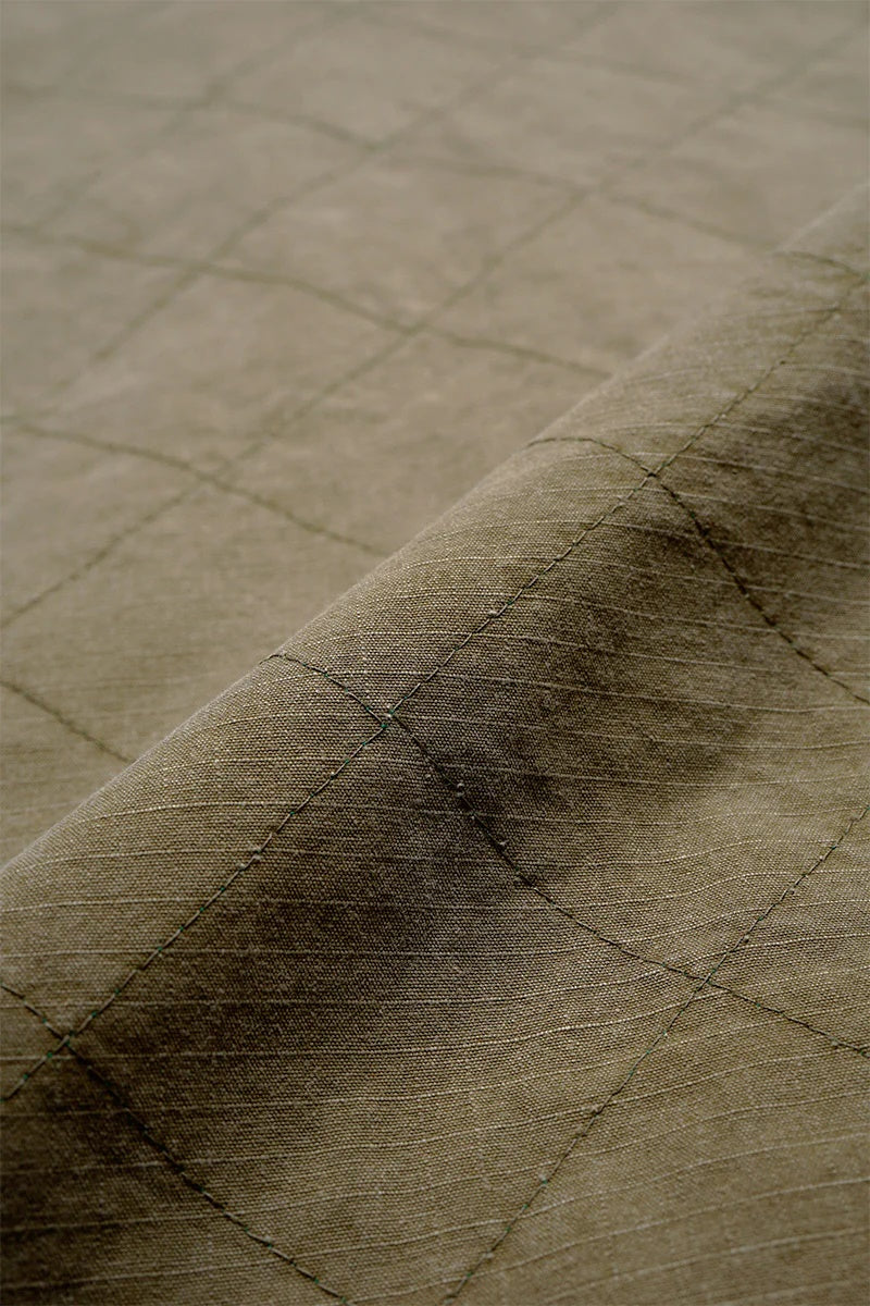 ◯ Nigel Cabourn - QUILTING DECK VEST RIPSTOP REV - KHAKI