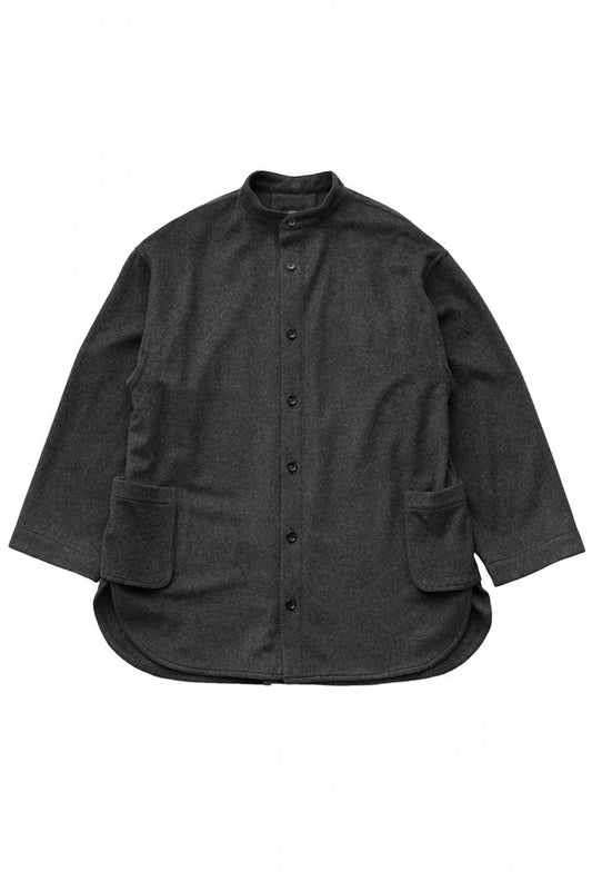 Porter Classic - CASHMERE STAND COLLAR SHIRT JACKET - GRAY