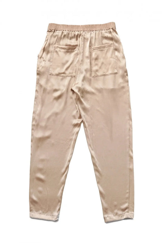 humoresque - SILK SATIN PANTS - PINK BEIGE