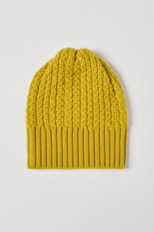 humoresque - knit cap -cable- yellow