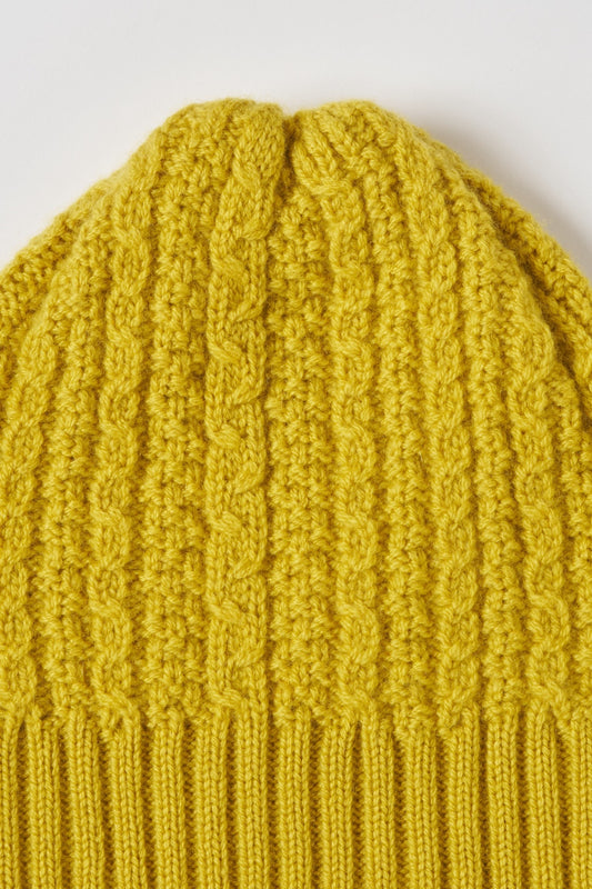 humoresque - knit cap -cable- yellow