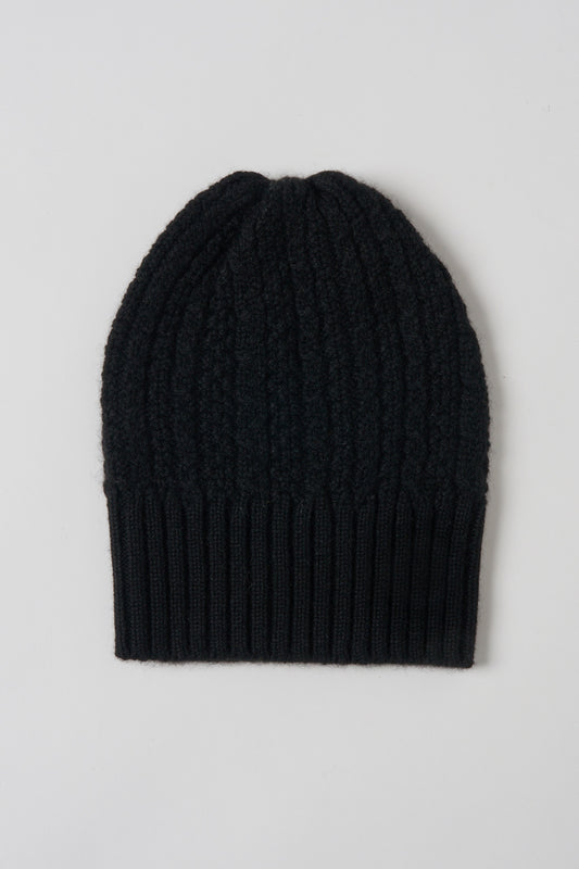 humoresque - knit cap -cable- black