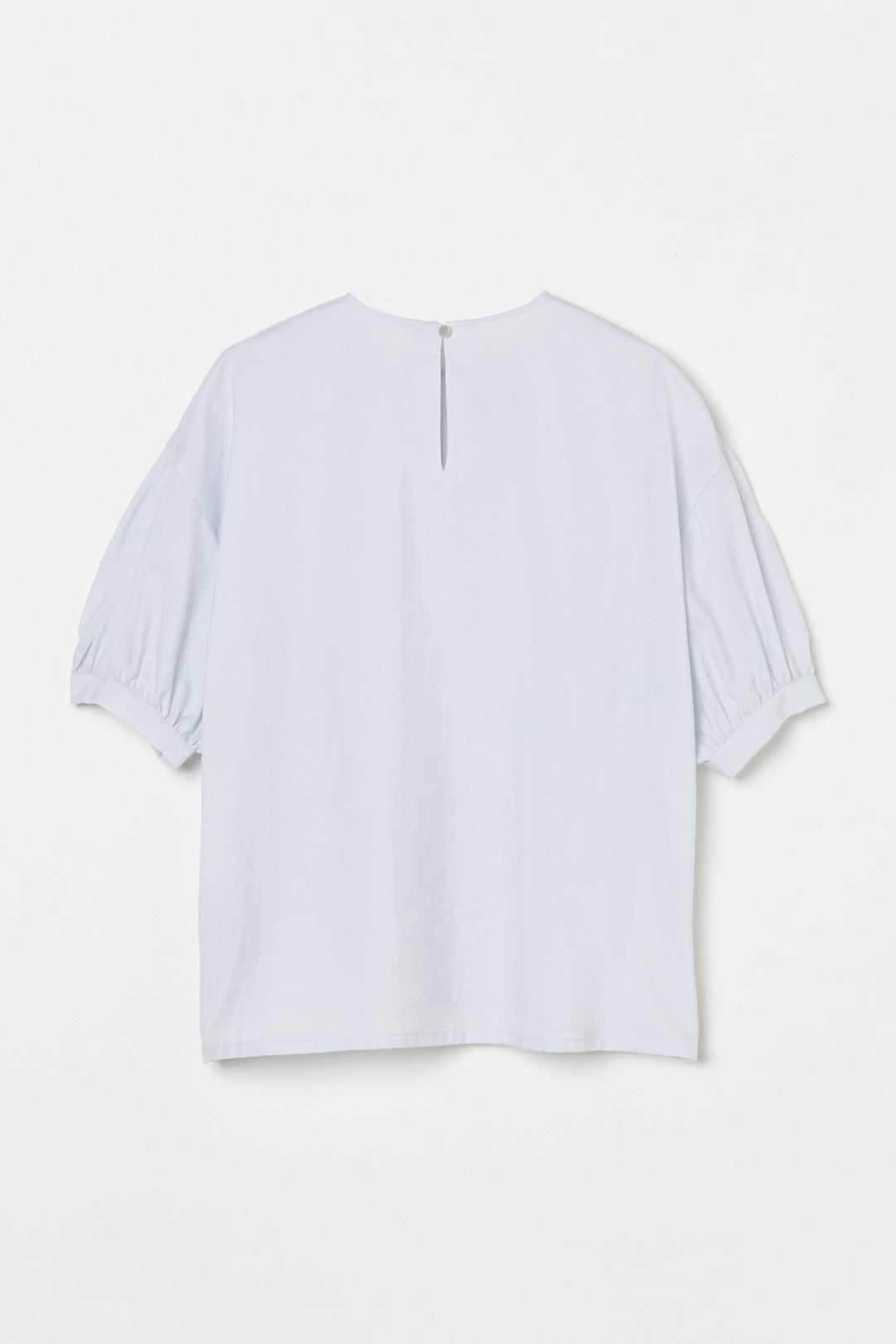 humoresque - puff sleeve pullover short - frosty blue
