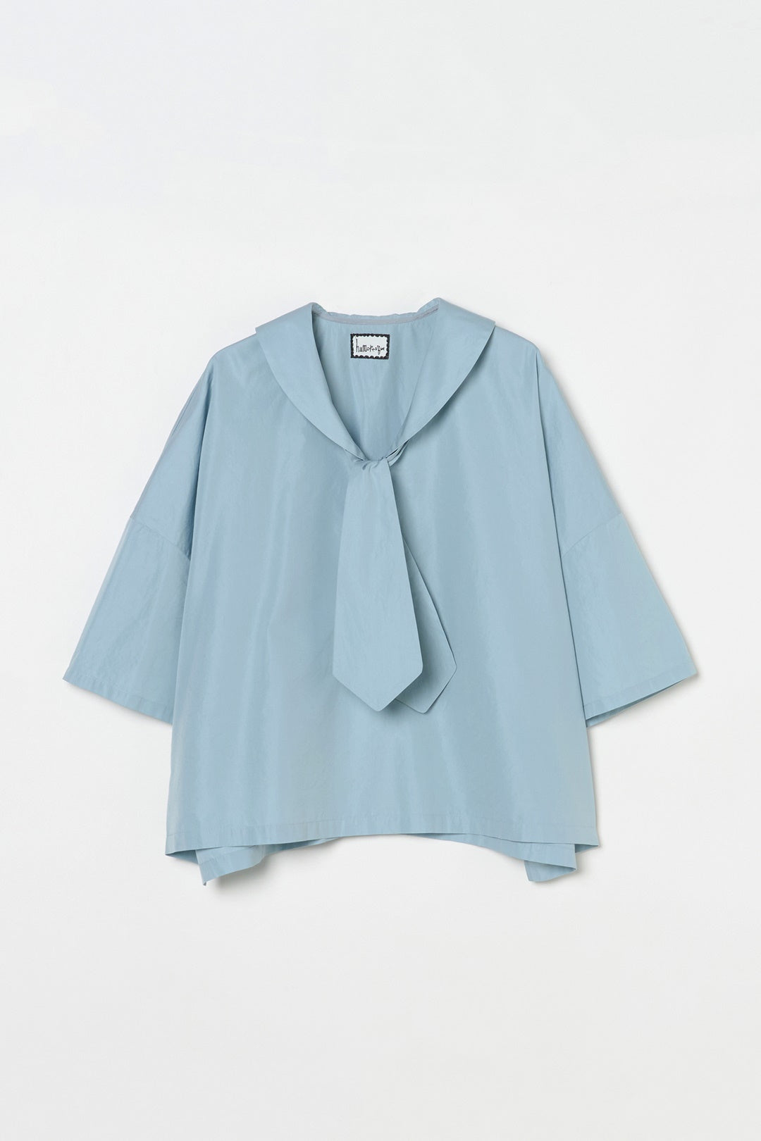 humoresque - bow-tie blouse - blue gray