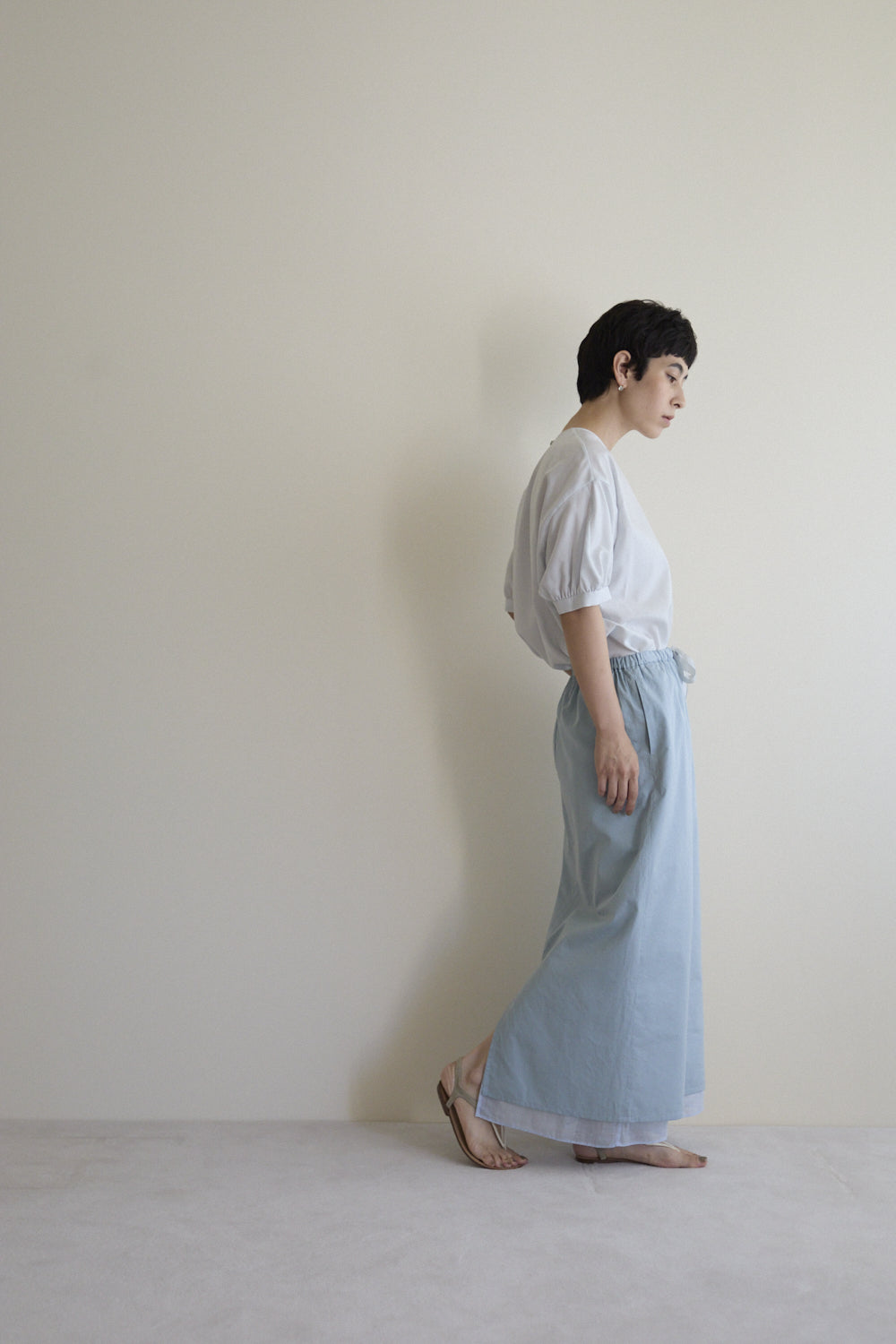 humoresque - layered skirt - blue gray