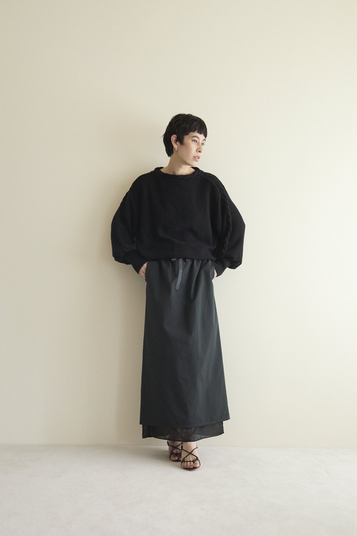 humoresque - layered skirt - balck