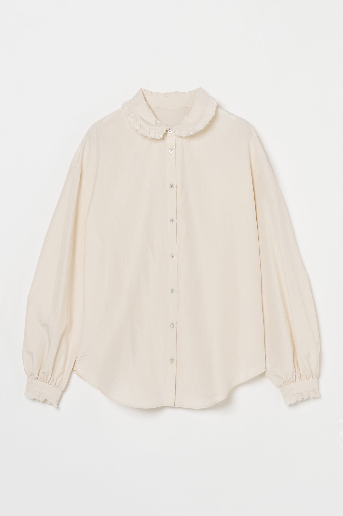 humoresque - frill collar blouse - natural