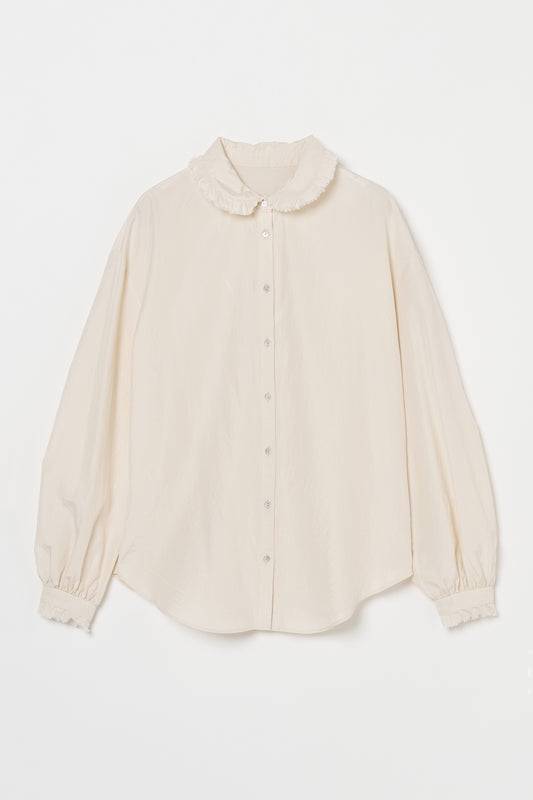 humoresque - frill collar blouse - natural