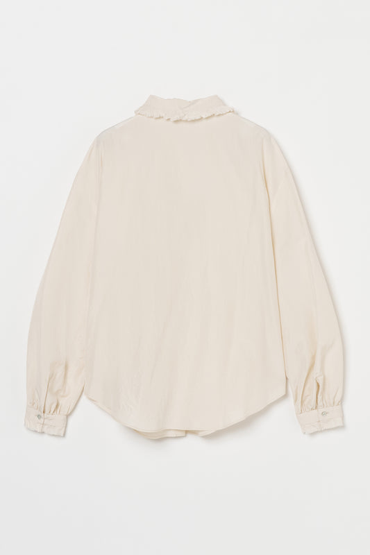 humoresque - frill collar blouse - natural