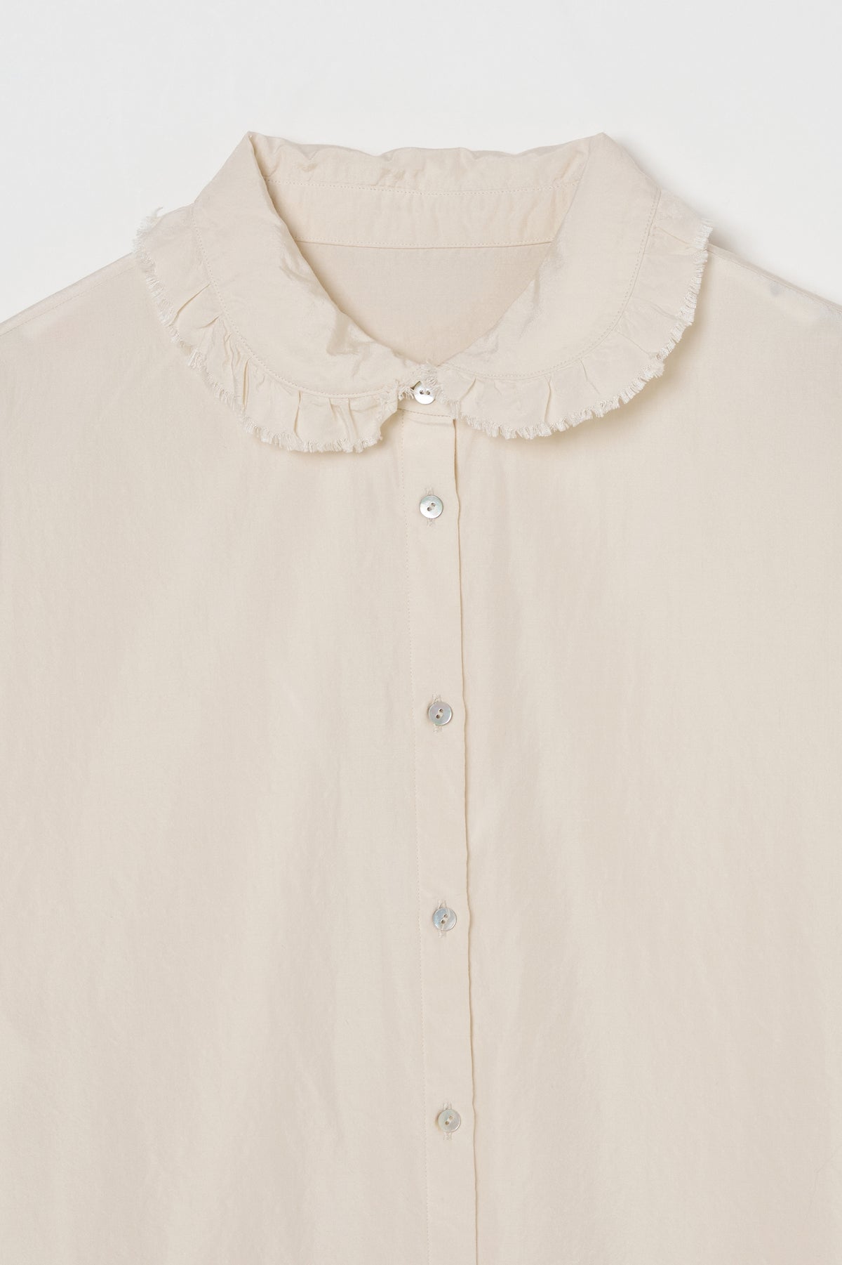 humoresque - frill collar blouse - natural
