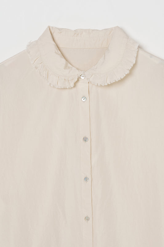 humoresque - frill collar blouse - natural