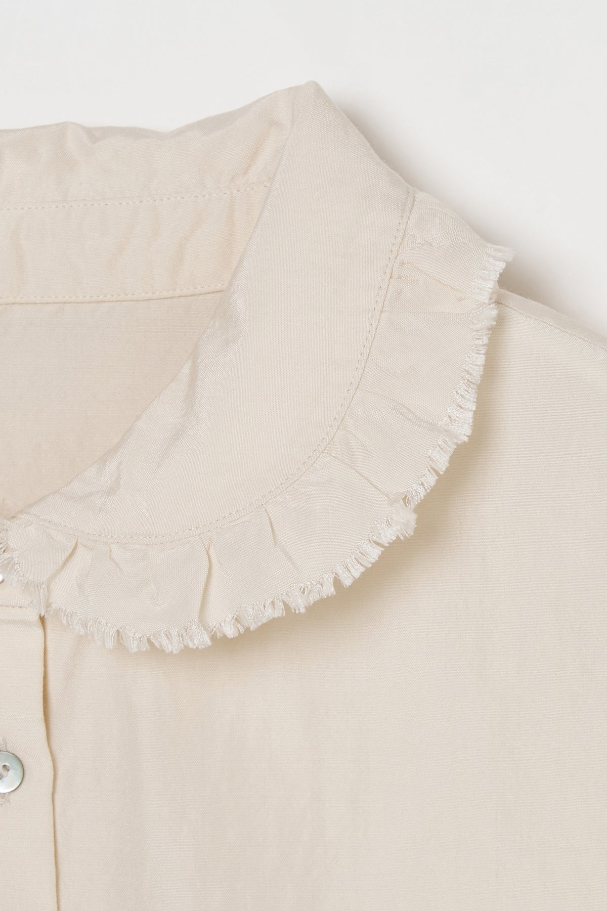 humoresque - frill collar blouse - natural