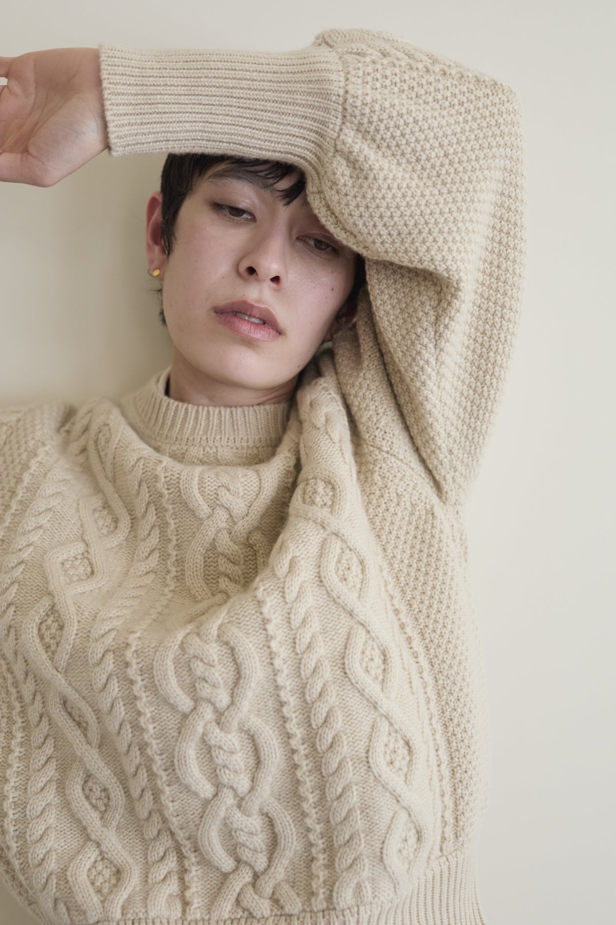 humoresque - cashmere Aran pullover - natural