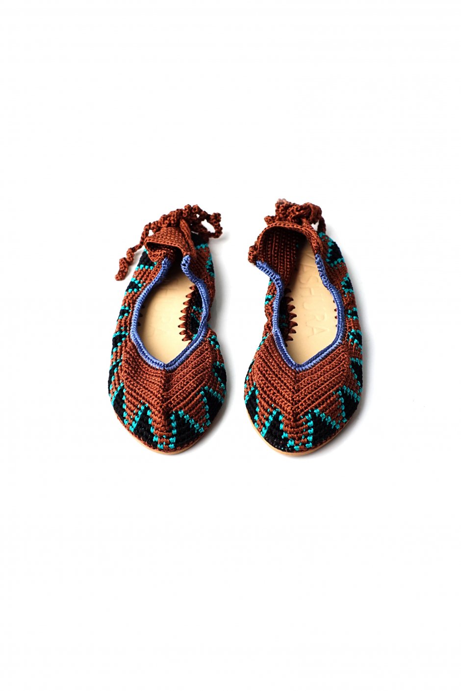 KASHURA - LACE UP BALLET SHOES - ALMOND BROWN