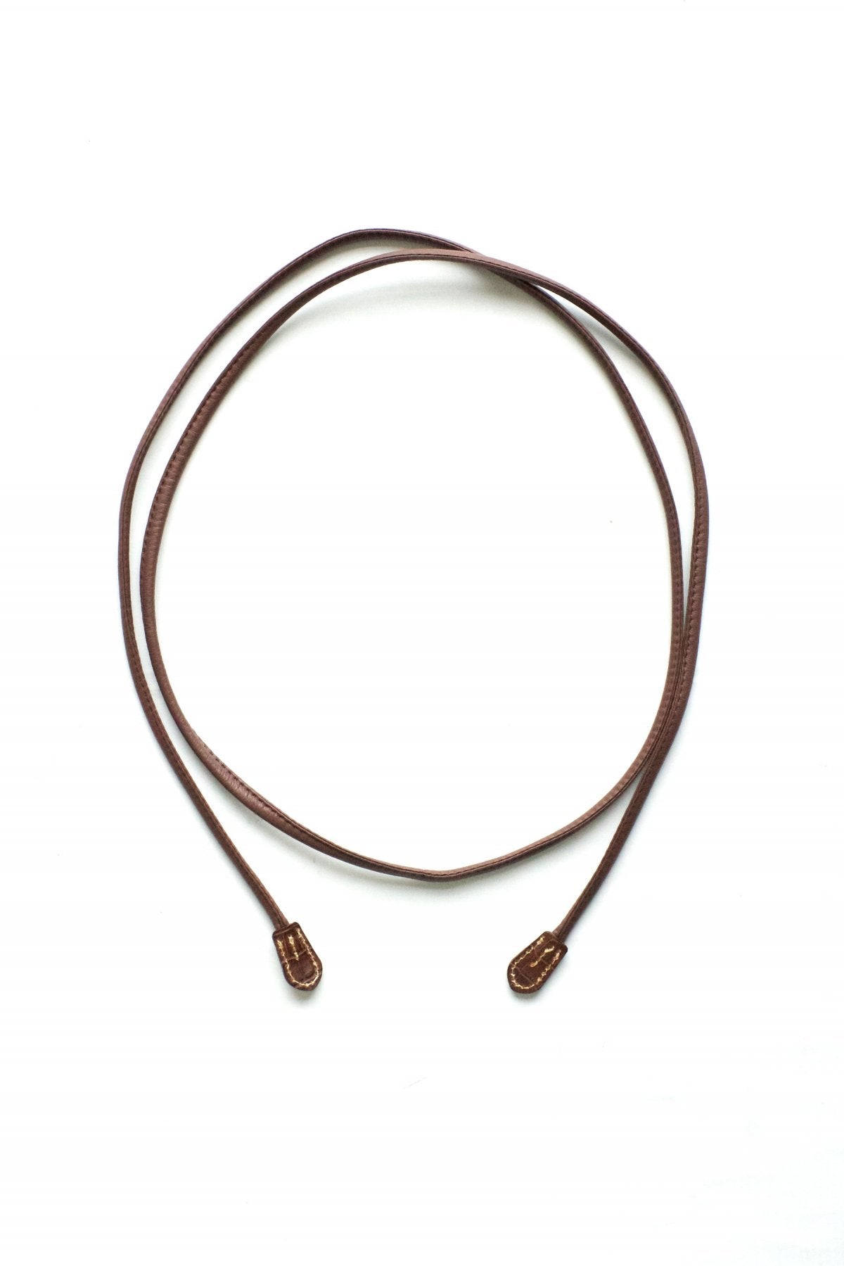 OLD JOE - LEATHER STRING BELT - CHESTNUT