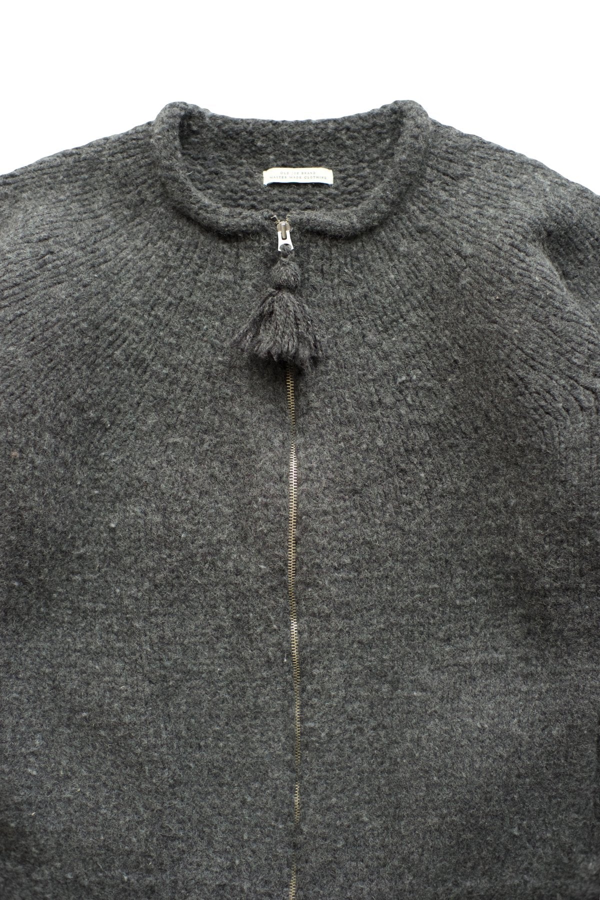 OLD JOE - ZIP UP CREW-NECK COWCHAIN - GRAPHITE