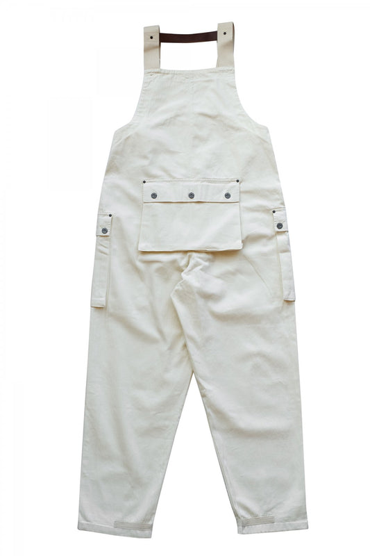 NIGEL CABOURN - LYBRO NAVAL DUNGAREE HERRINGBONE - WHITE