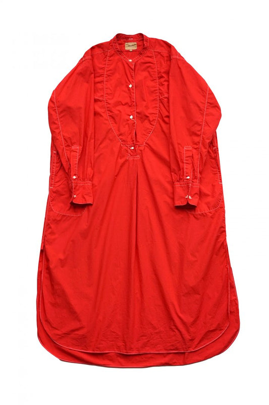 Nigel Cabourn woman - DRESS SHIRT ONE-PIECE GARMENT DYED - RED