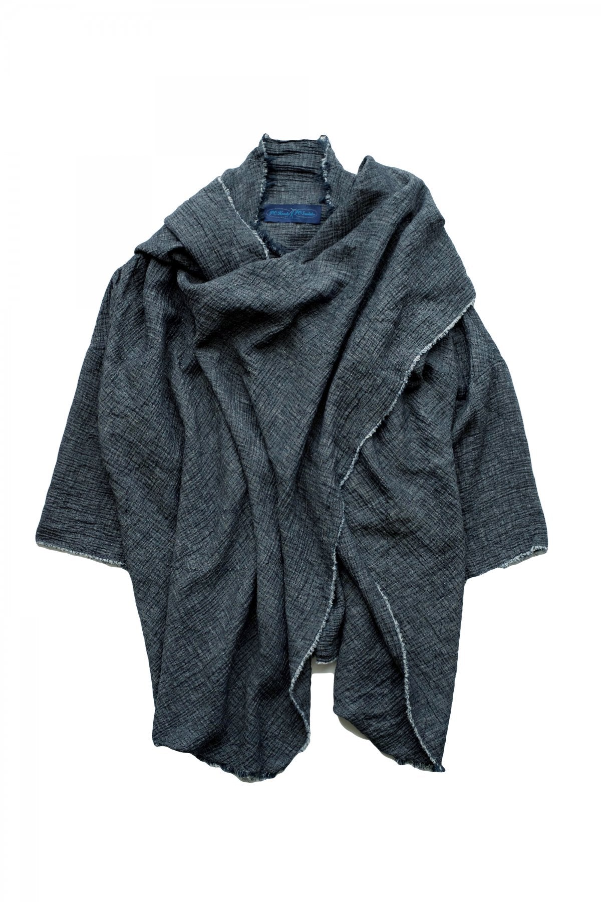 Ghandi Robe Porter Classic - SASHIKO LINEN PREMIUM GANDHI ROBE - BLUE – PHAETON