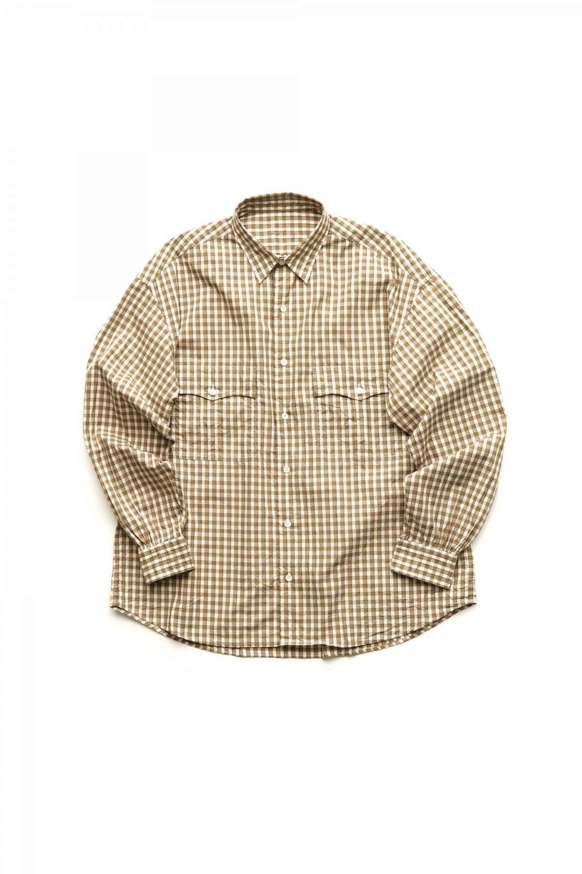 Porter Classic - ROLL UP TRICOLOR GINGHAM CHECK SHIRT - GOLD