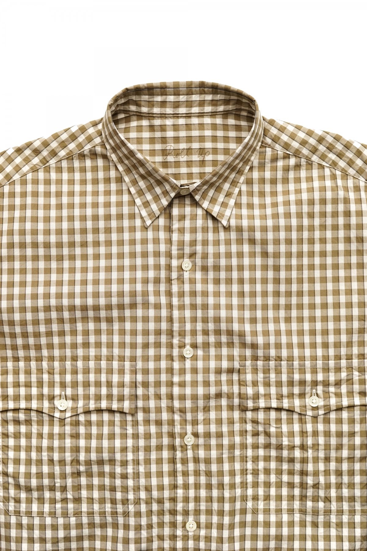 Porter Classic - ROLL UP TRICOLOR GINGHAM CHECK SHIRT - GOLD