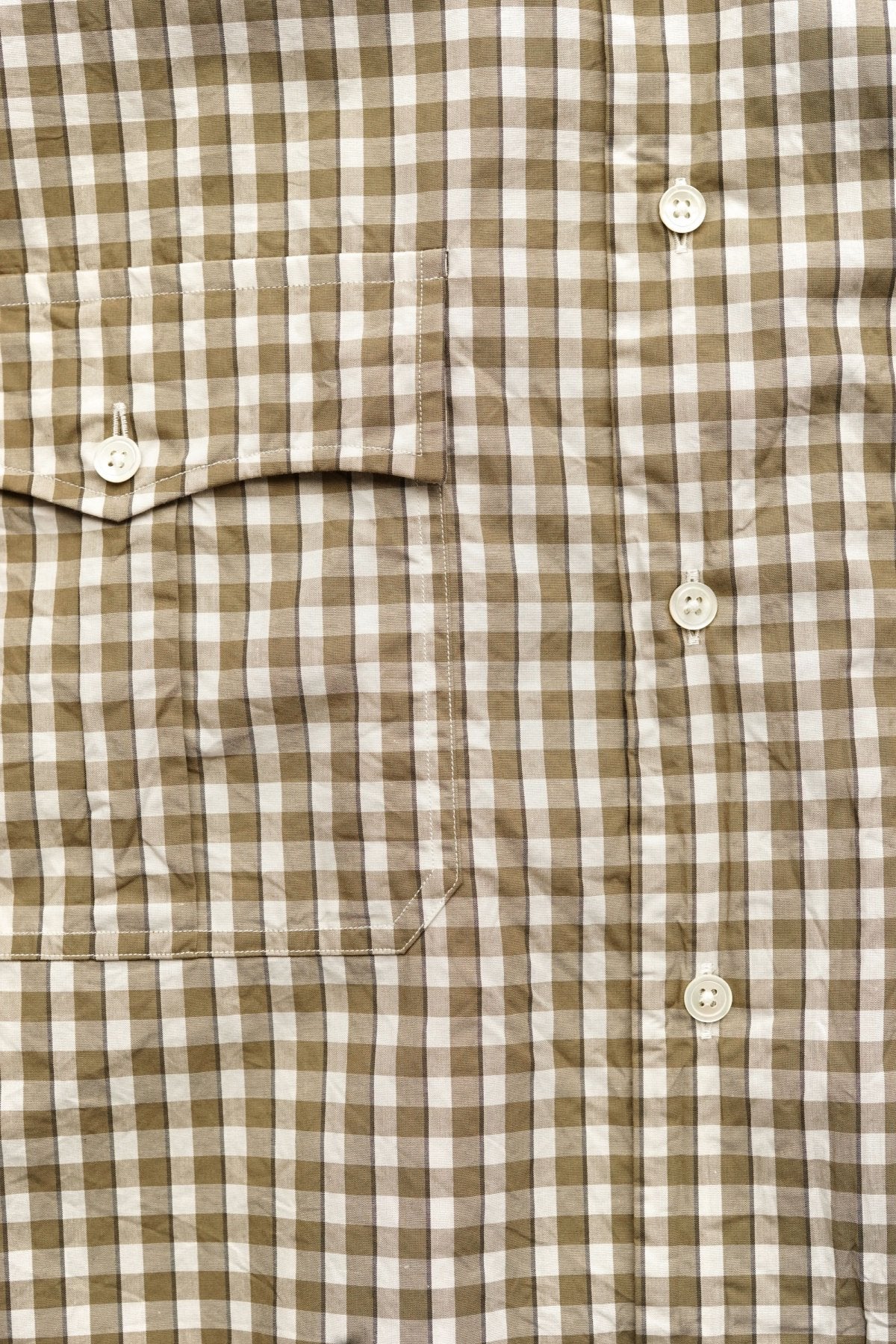 Porter Classic - ROLL UP TRICOLOR GINGHAM CHECK SHIRT - GOLD