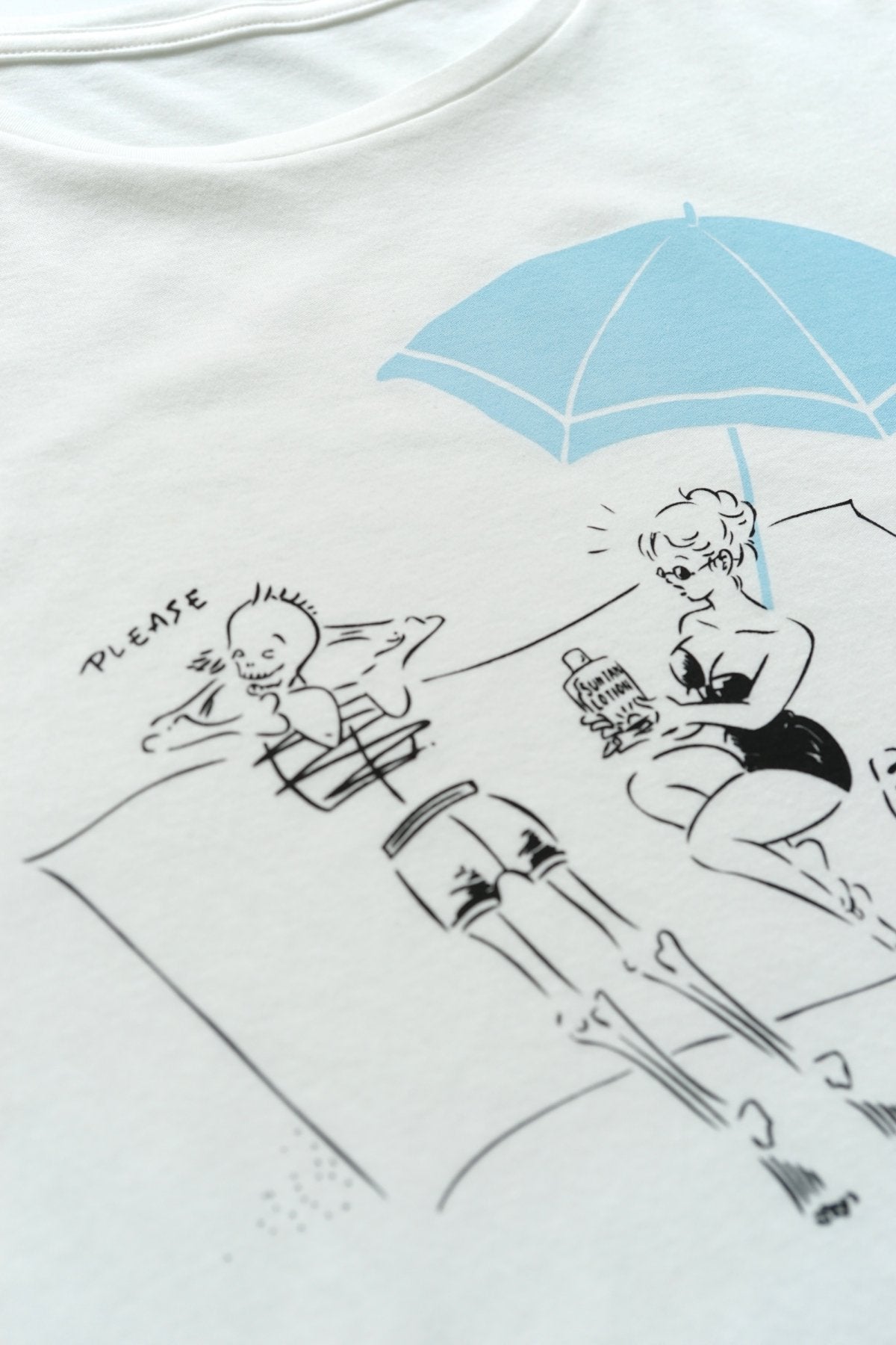 Porter Classic - T-SHIRT / BEAT SKULL BEACH OIL - WHITE