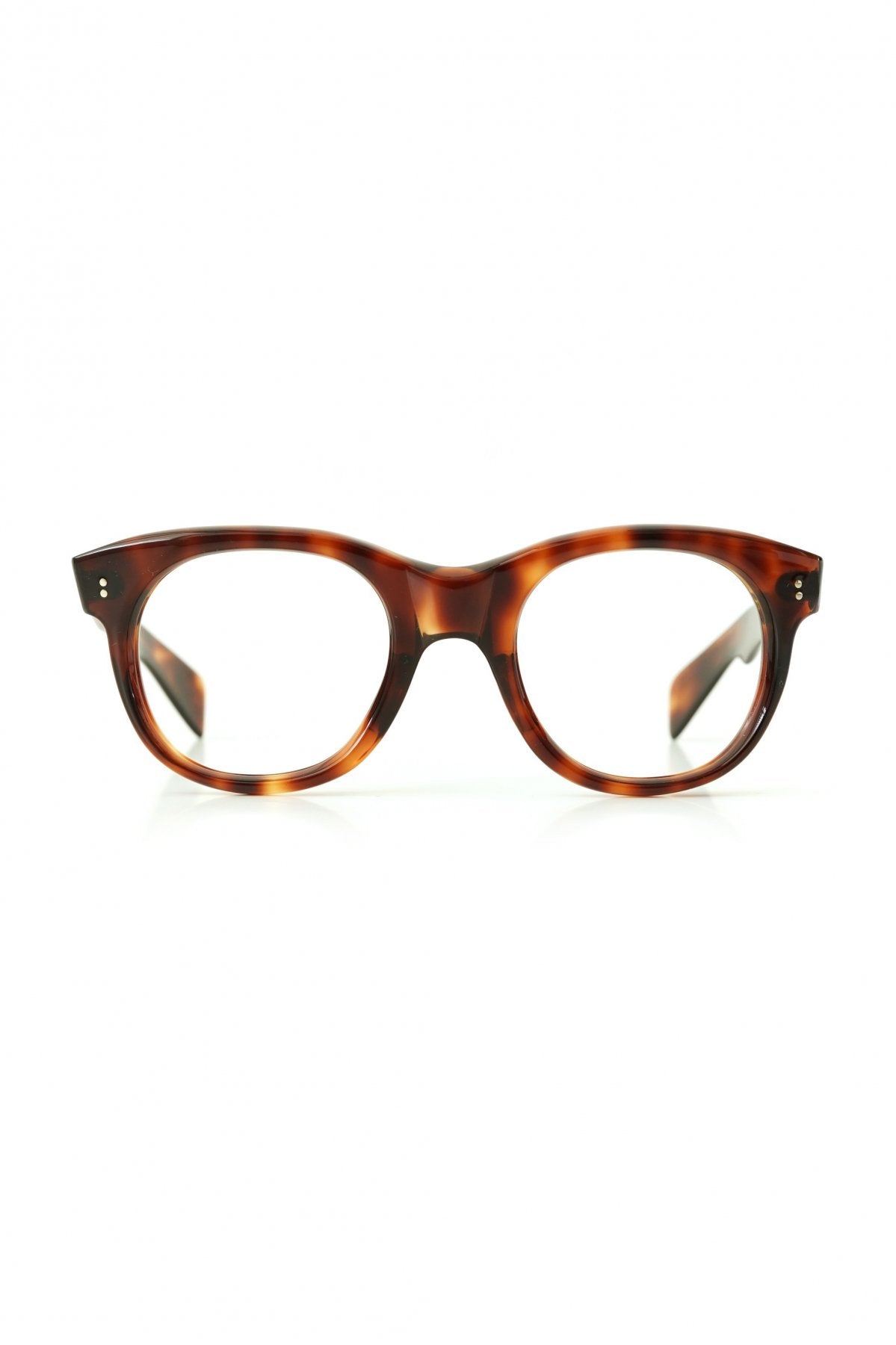 1950s FRANCE VINTAGE EYEGLASS AMBER WITH FAT TEMPLE - OPT-532