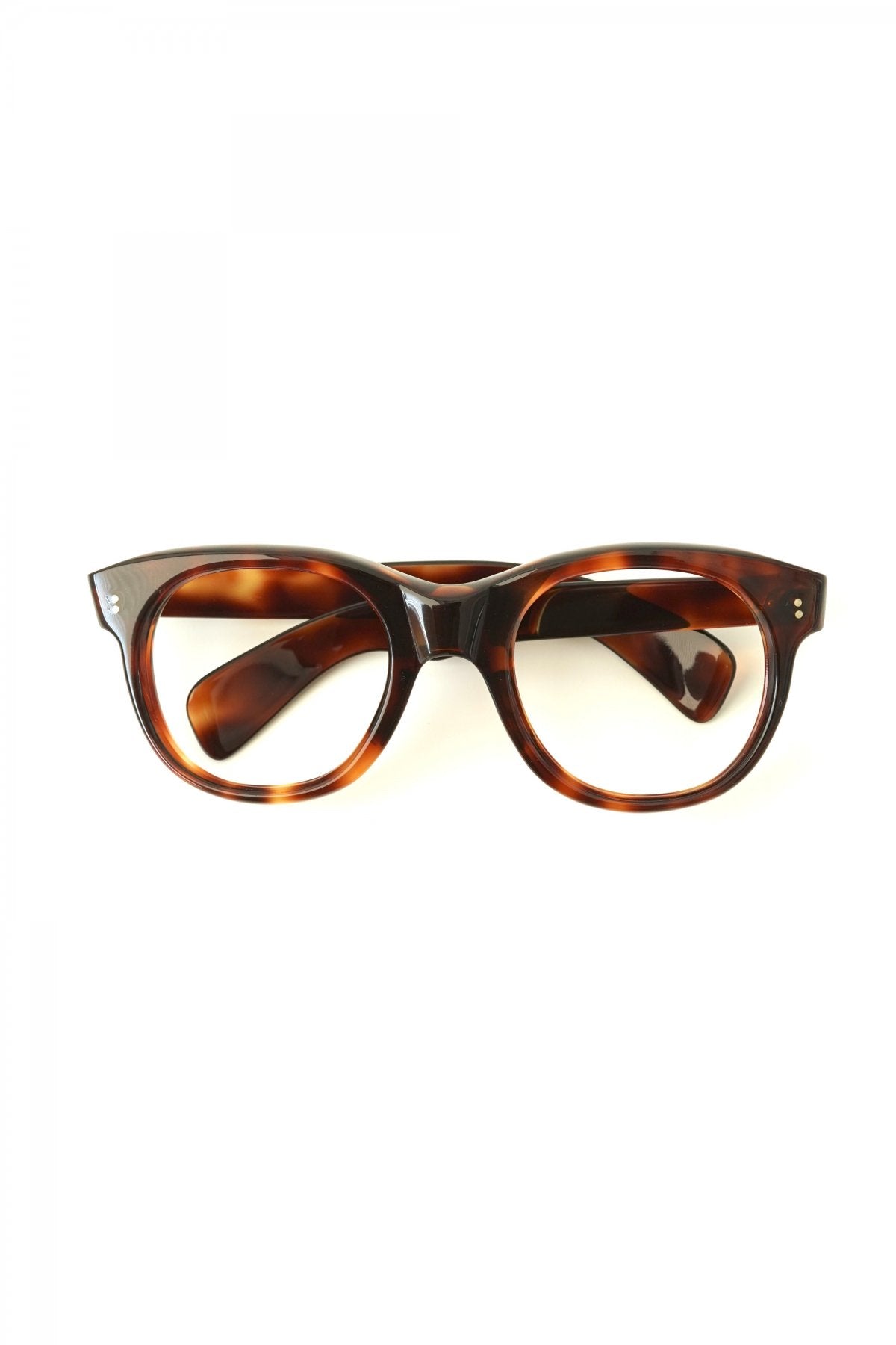 1950s FRANCE VINTAGE EYEGLASS AMBER WITH FAT TEMPLE - OPT-532