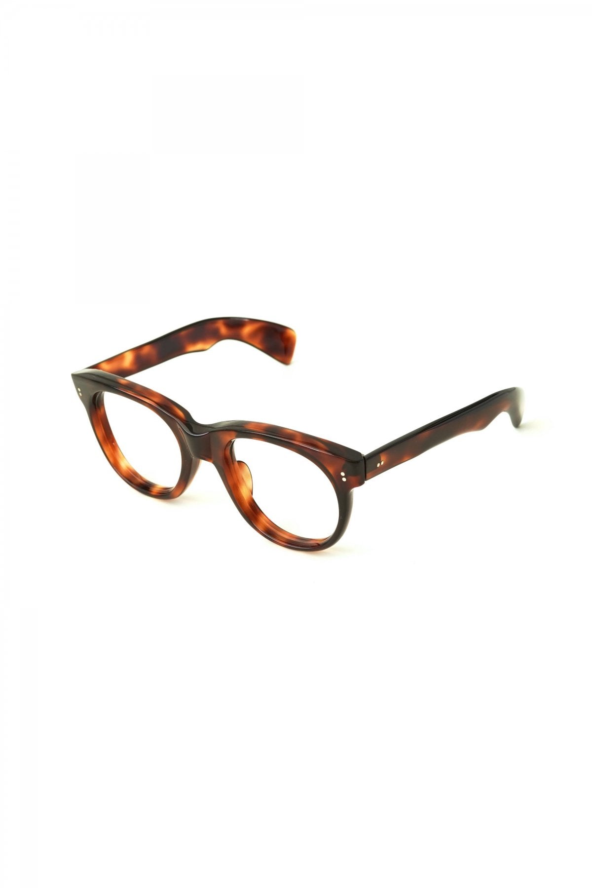 1950s FRANCE VINTAGE EYEGLASS AMBER WITH FAT TEMPLE - OPT-532