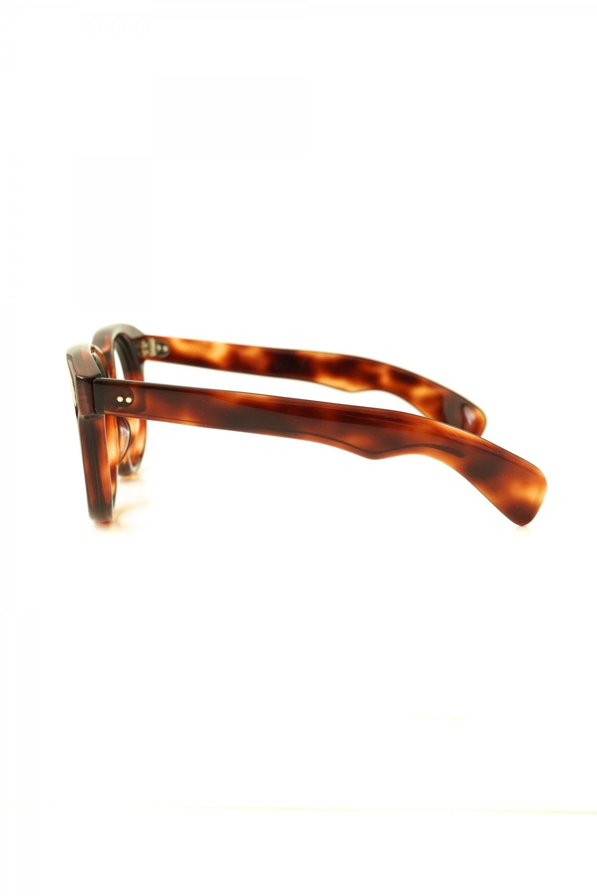 1950s FRANCE VINTAGE EYEGLASS AMBER WITH FAT TEMPLE - OPT-532