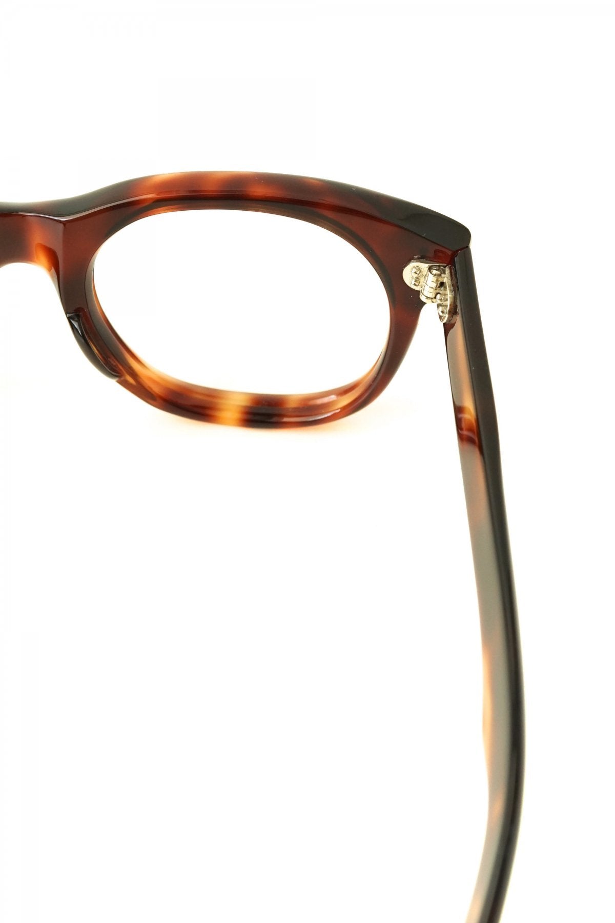 1950s FRANCE VINTAGE EYEGLASS AMBER WITH FAT TEMPLE - OPT-532