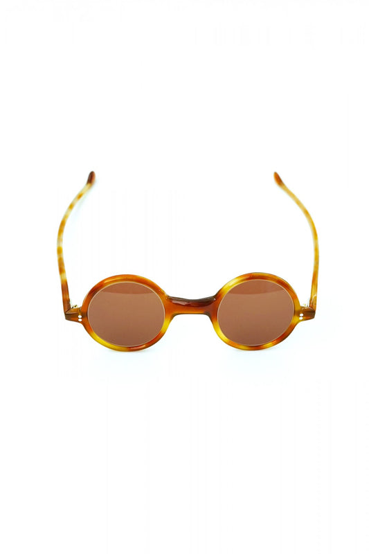 1940s FRENCH VINTAGE ROUND SUNGLASS - HONEY AMBER - OPT-544