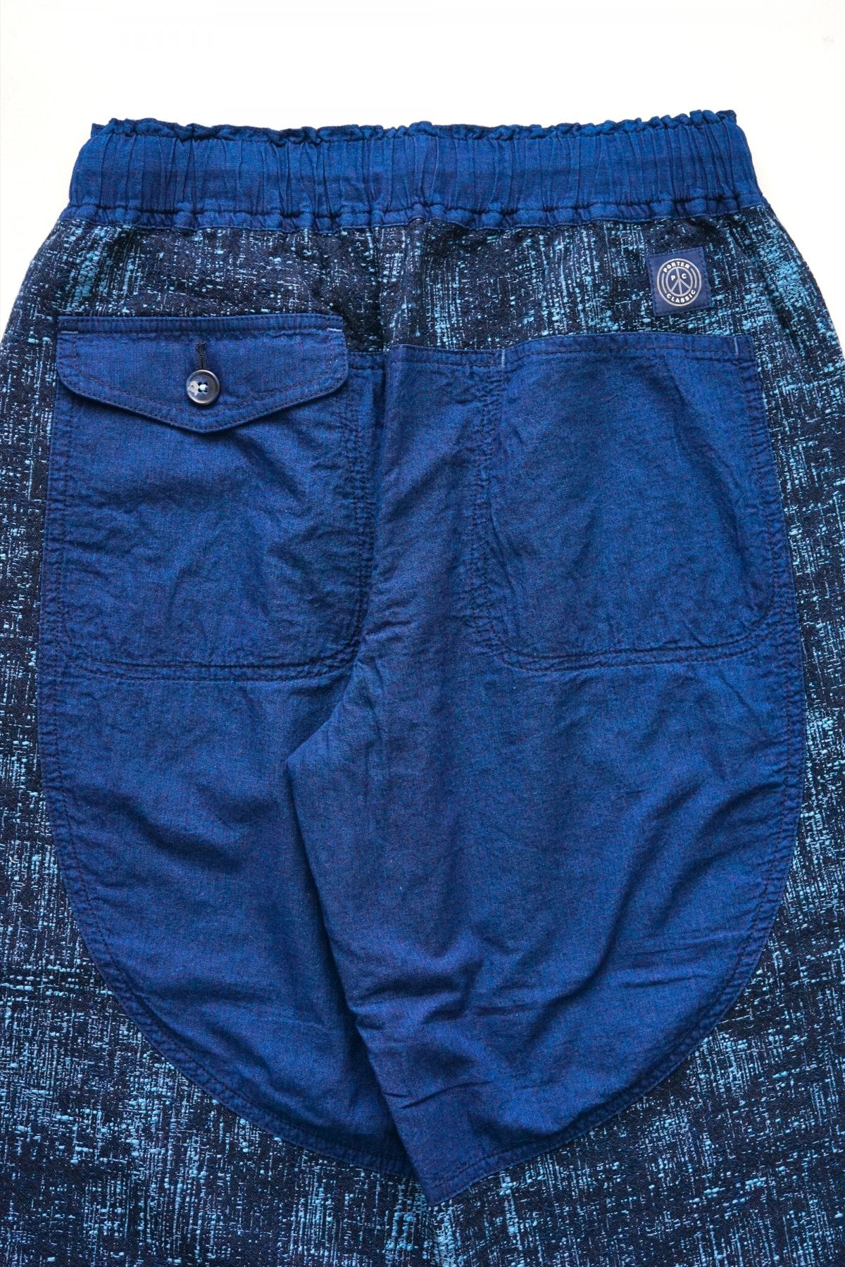 Porter Classic - PEELED CLOTH WIDE PANTS - BLUE