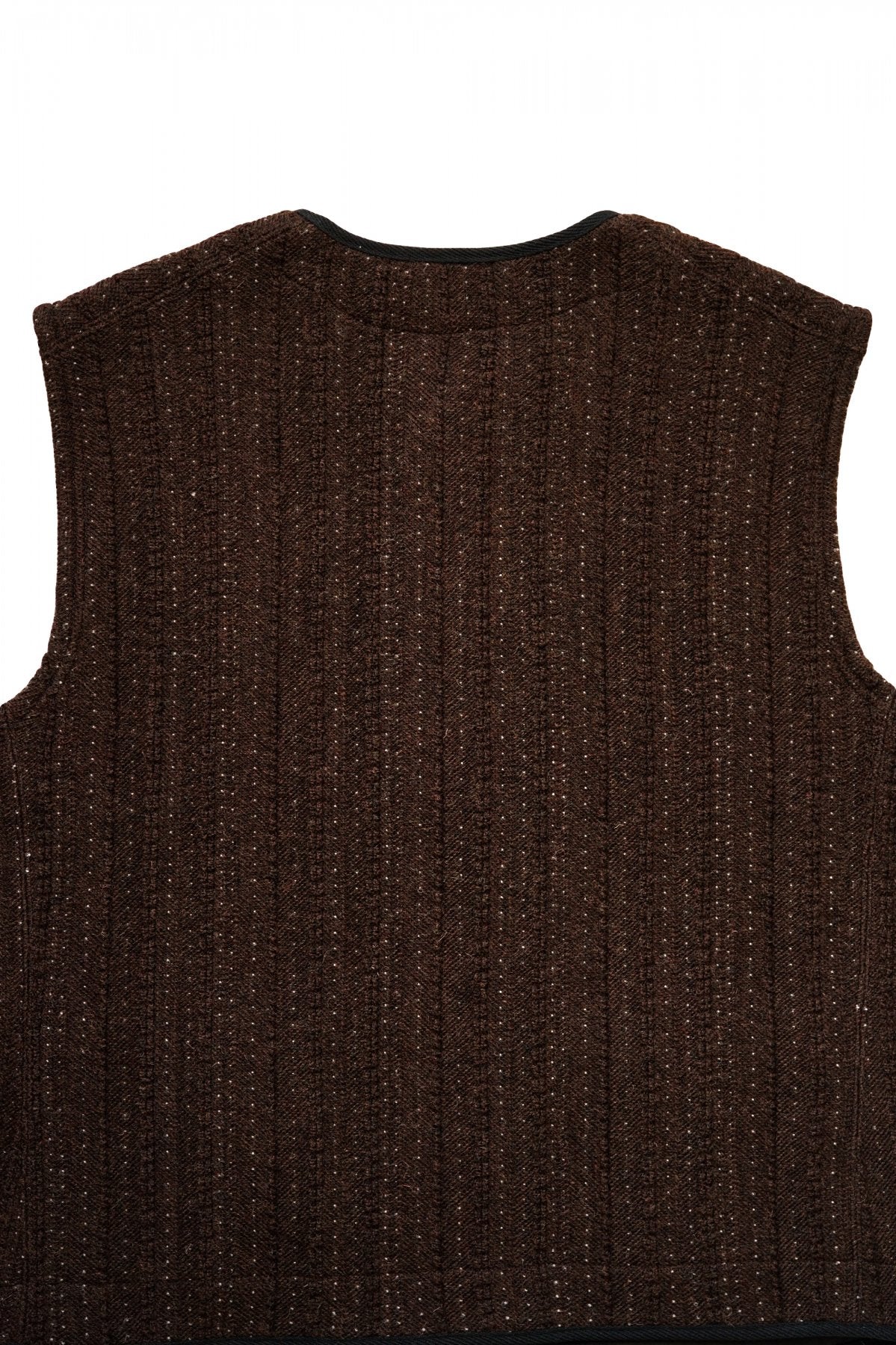 OLD JOE - JACQUARD PATTERN PIPING VEST - COGNAC