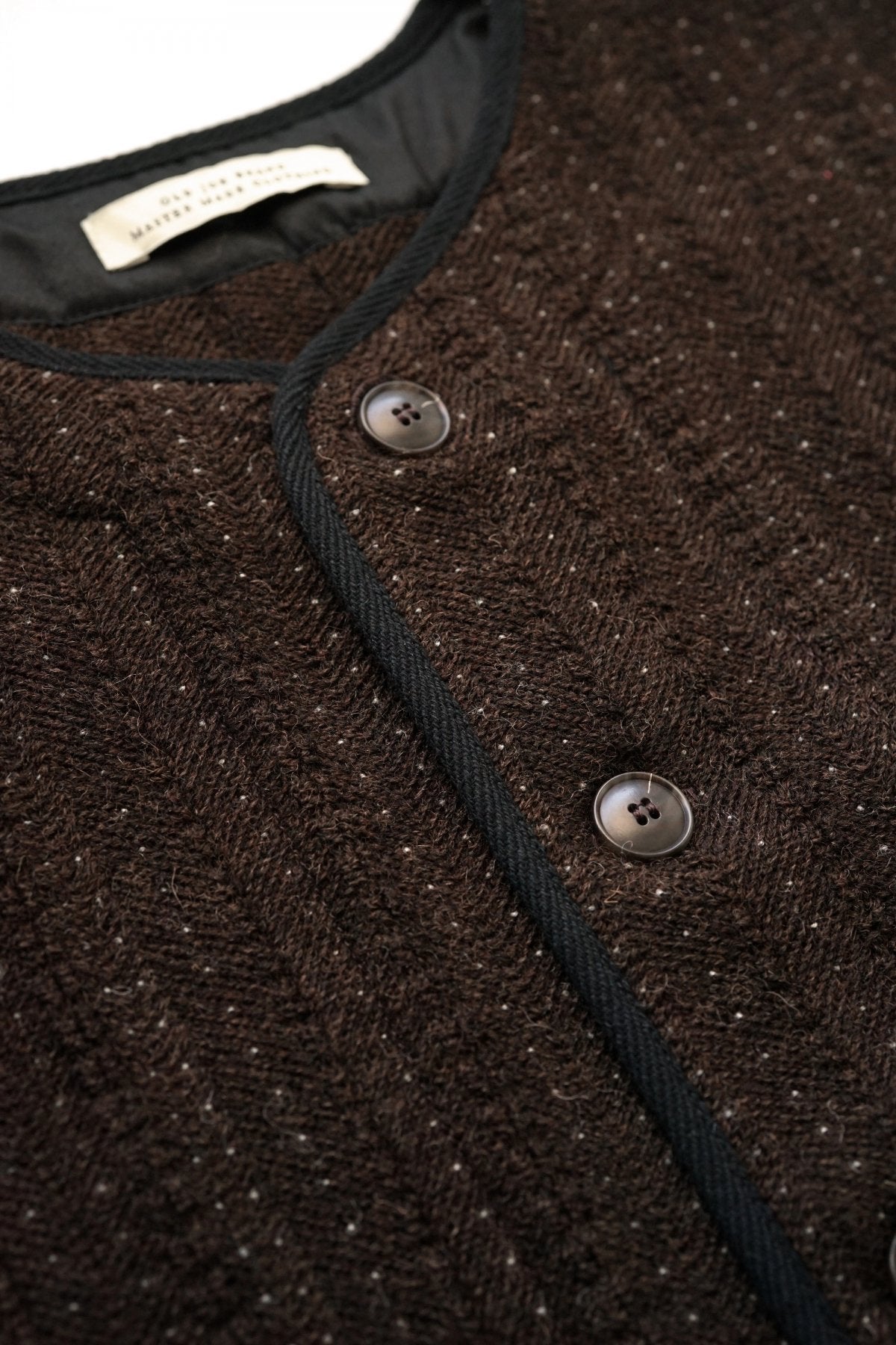 OLD JOE - JACQUARD PATTERN PIPING VEST - COGNAC