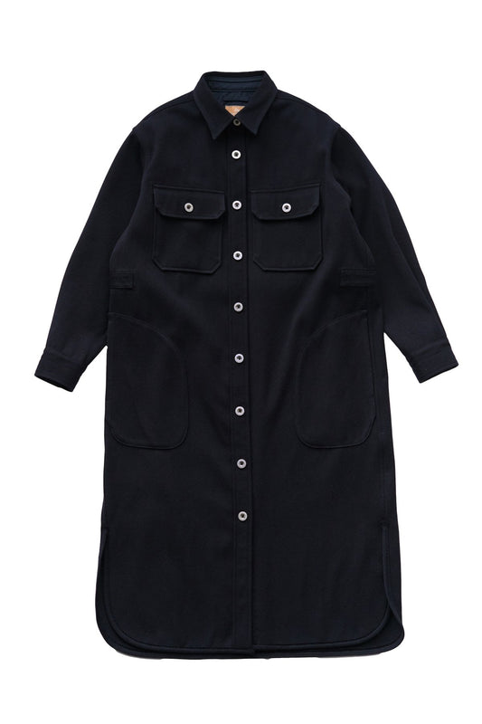 Nigel Cabourn woman - LONG CPO DRESS(MELTON) - NAVY