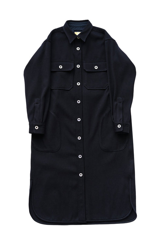 Nigel Cabourn woman - LONG CPO DRESS(MELTON) - NAVY