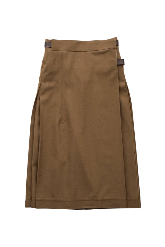 Nigel Cabourn woman - KILT SKIRT(WOOL SERGE) - KHAKI