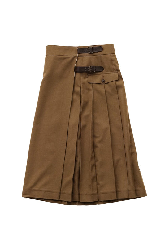 Nigel Cabourn woman - KILT SKIRT(WOOL SERGE) - KHAKI