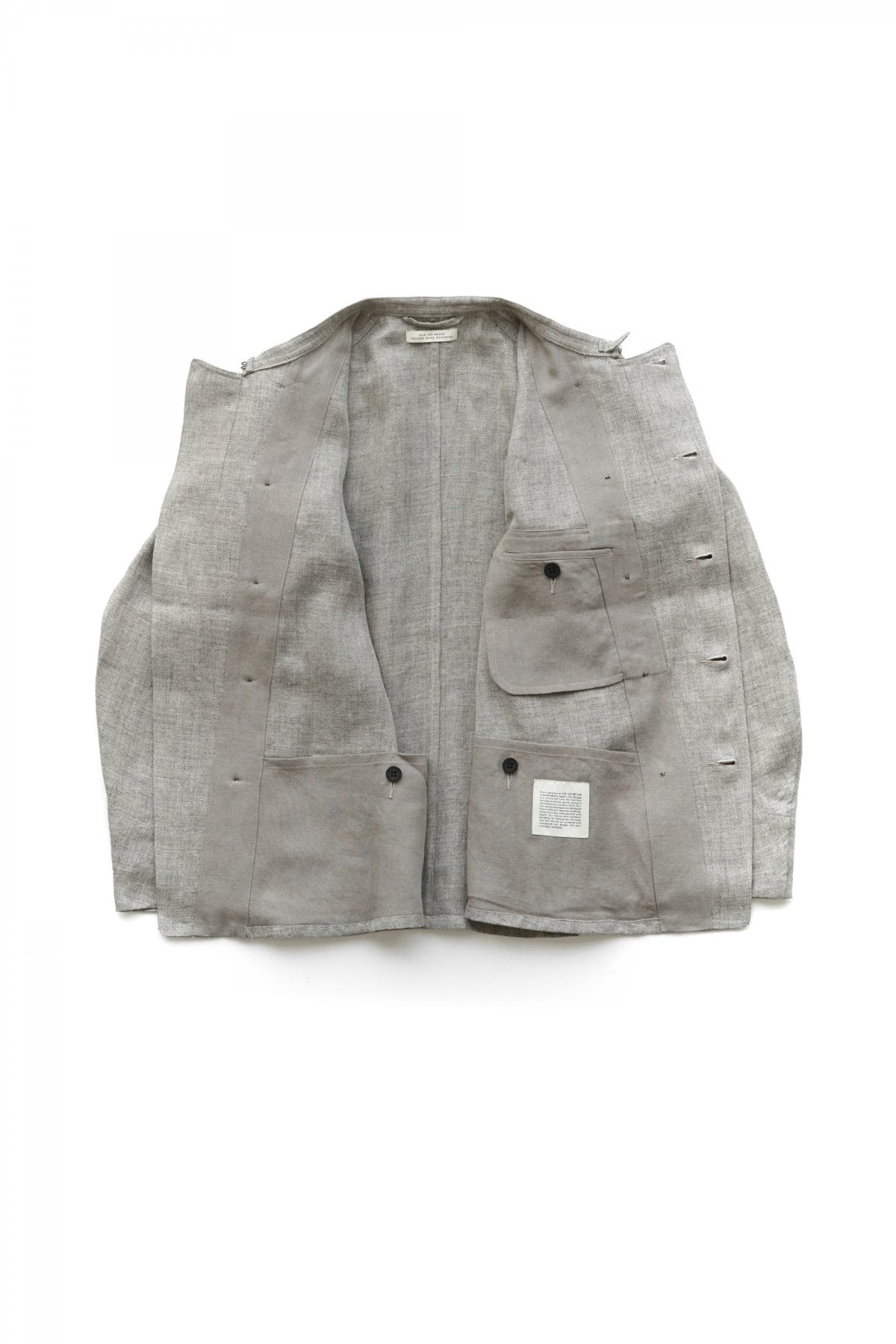 OLD JOE - STAND COLLAR MECHANIC JACKET - HERRINGBONE LINEN